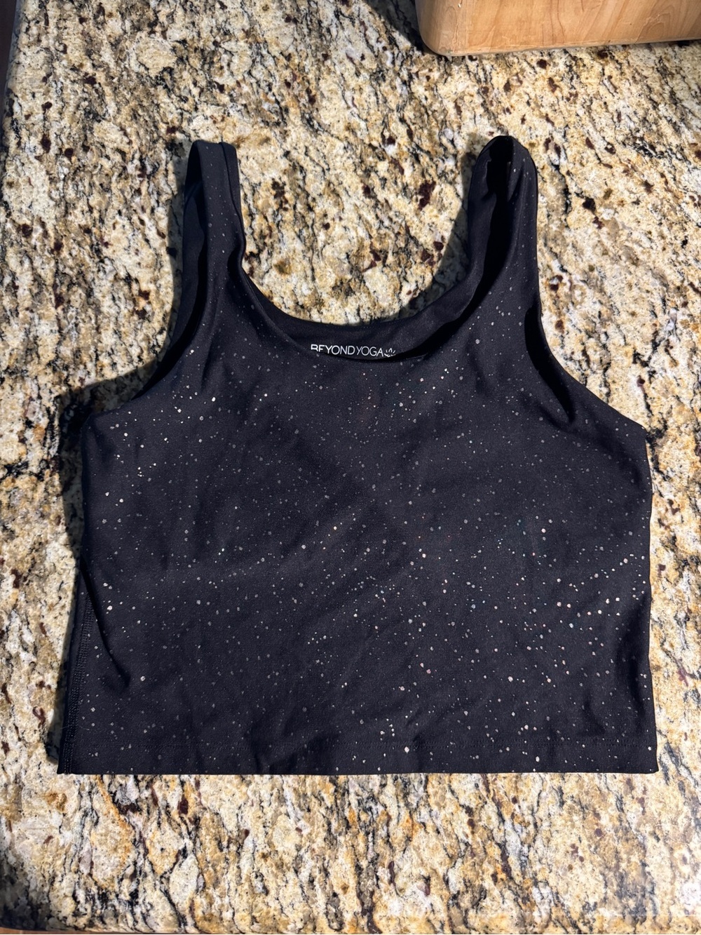Beyond Yoga Black Sparkle Crop Tank